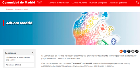 Centro que ofrece la posibilidad de conocer si su comportamiento relacionado con el juego de apuestas
