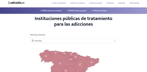 Directorio de recursos públicos en España para tratar adicciones, incluyendo atención a la adicción a los videojuegos
