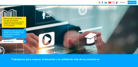 Trabaja para mejorar el bienestar y la calidad de vida de la juventud en áreas como salud