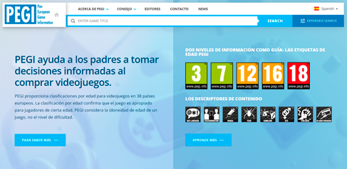 Sistema europeo de clasificación por edades de videojuegos que ayuda a padres y madres a elegir juegos apropiados para sus hijos